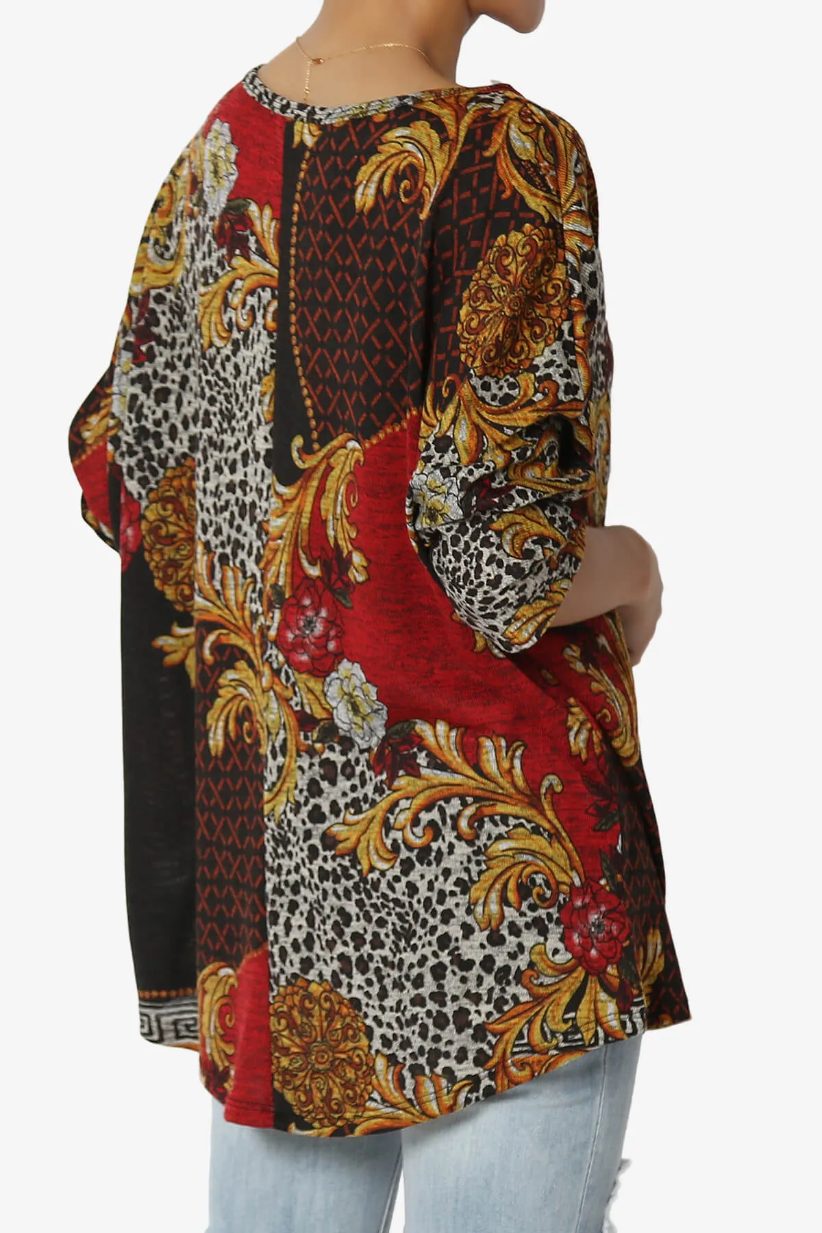 Wanda Printed Dolman Sleeve Top PLUS