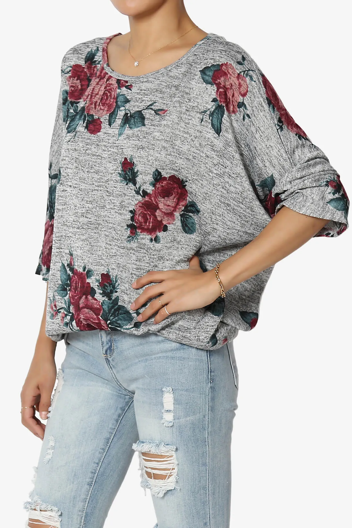 Wanda Printed Dolman Sleeve Top PLUS