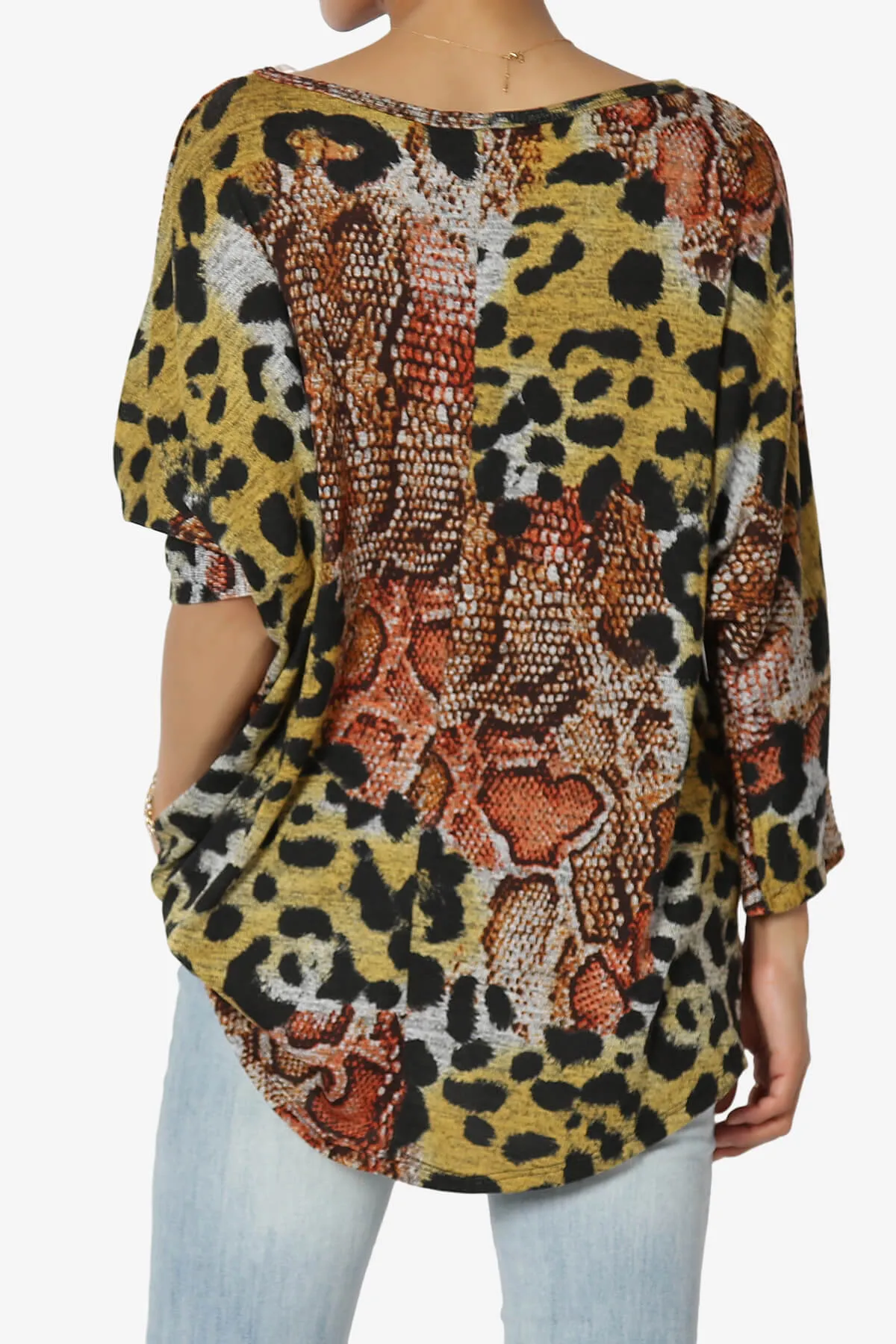 Wanda Printed Dolman Sleeve Top PLUS