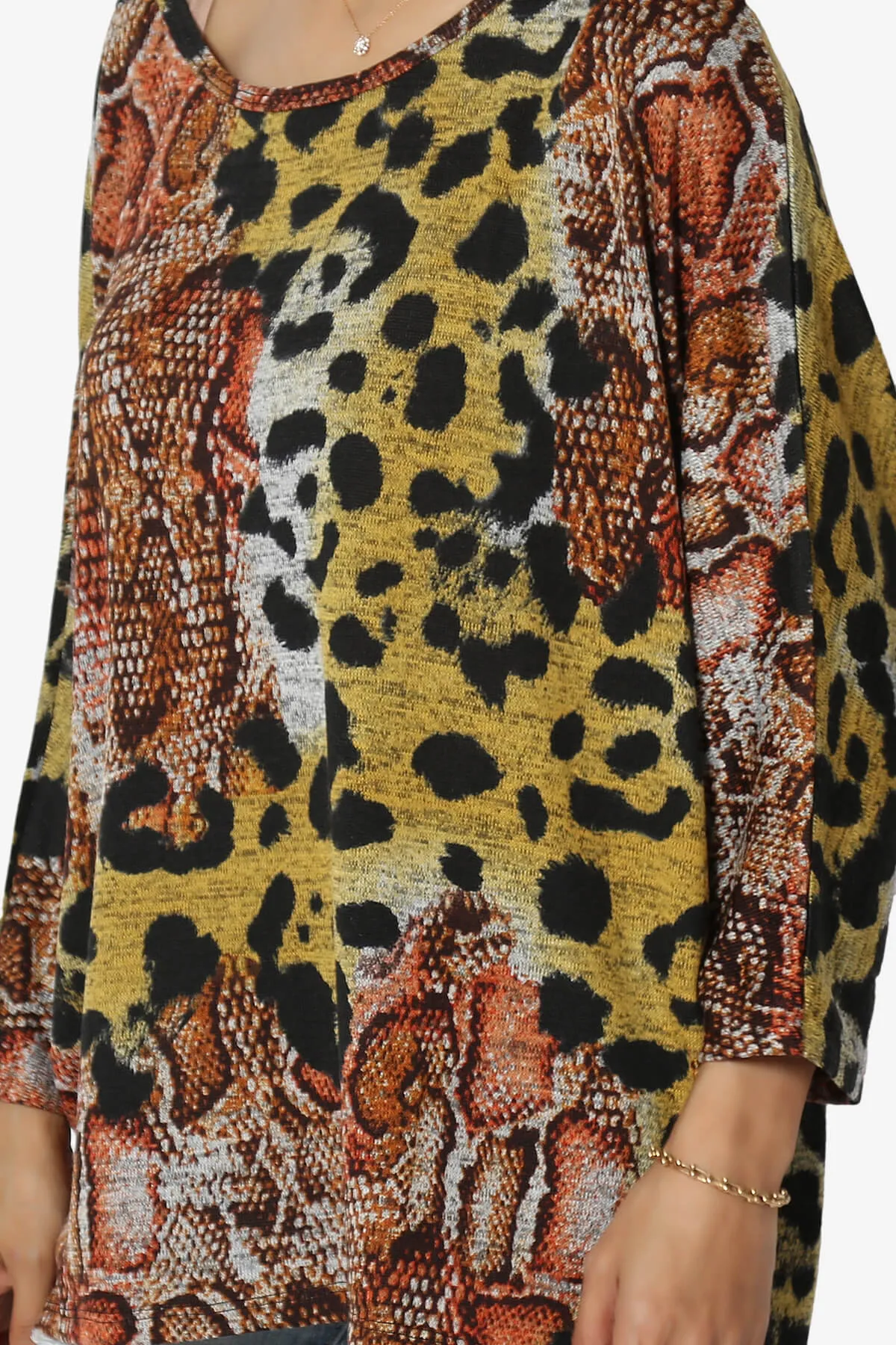 Wanda Printed Dolman Sleeve Top PLUS