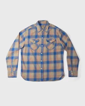 Washed Flannel Work Shirt | Marine Blue