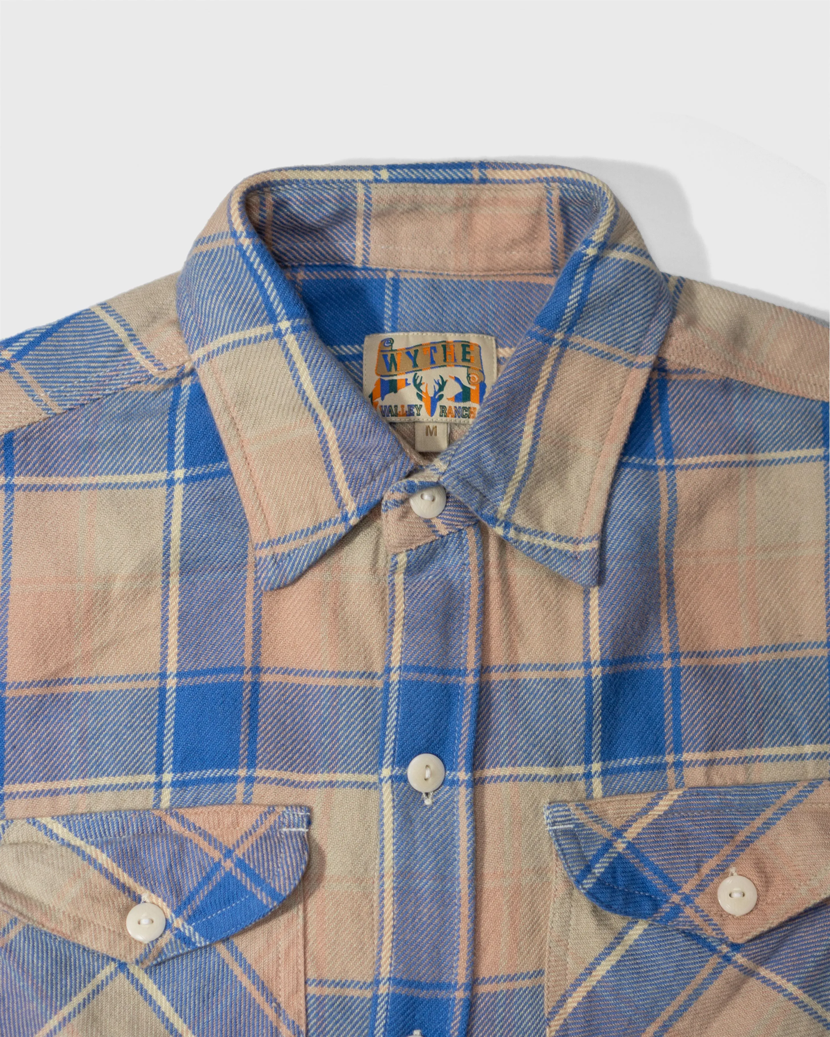 Washed Flannel Work Shirt | Marine Blue