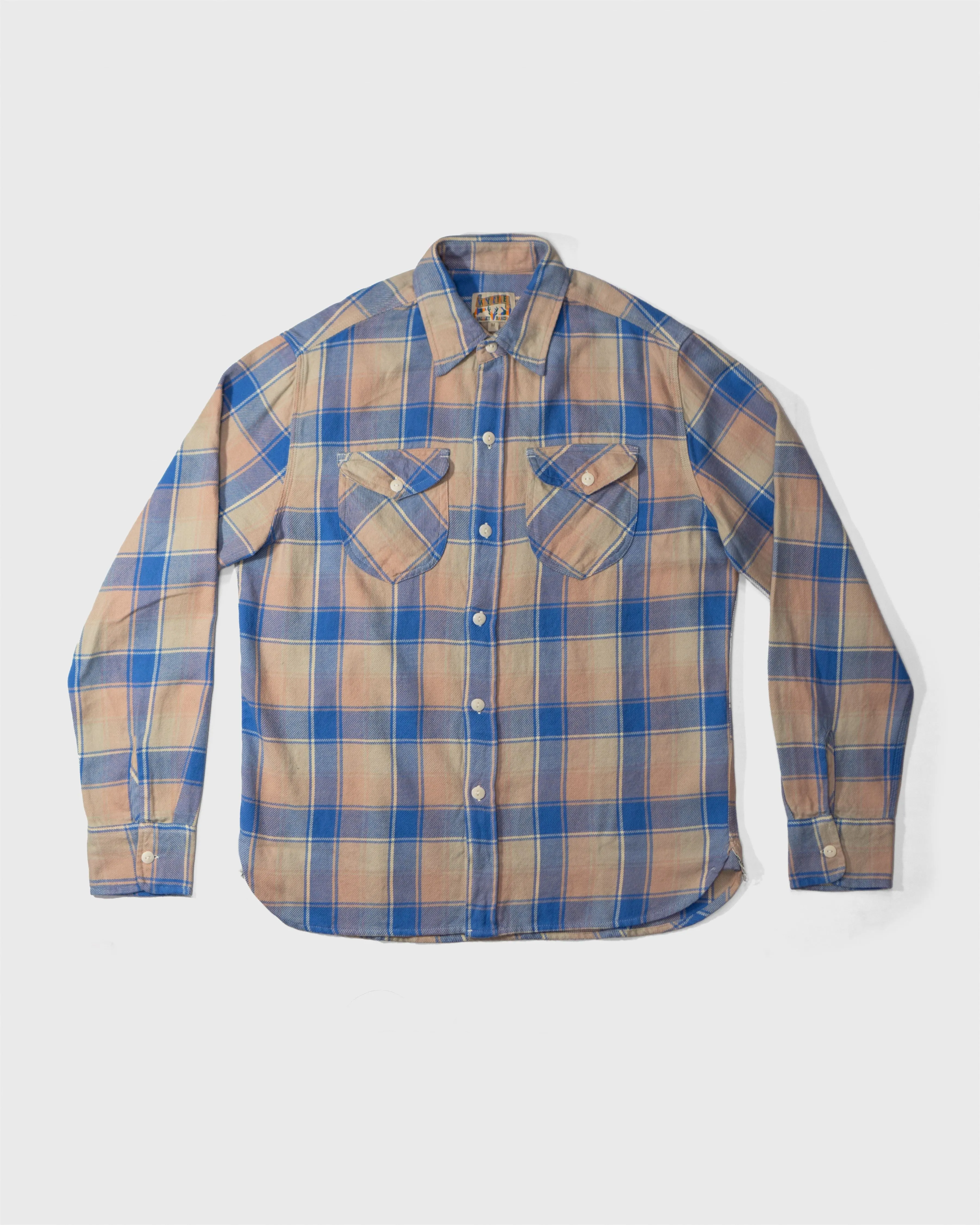 Washed Flannel Work Shirt | Marine Blue