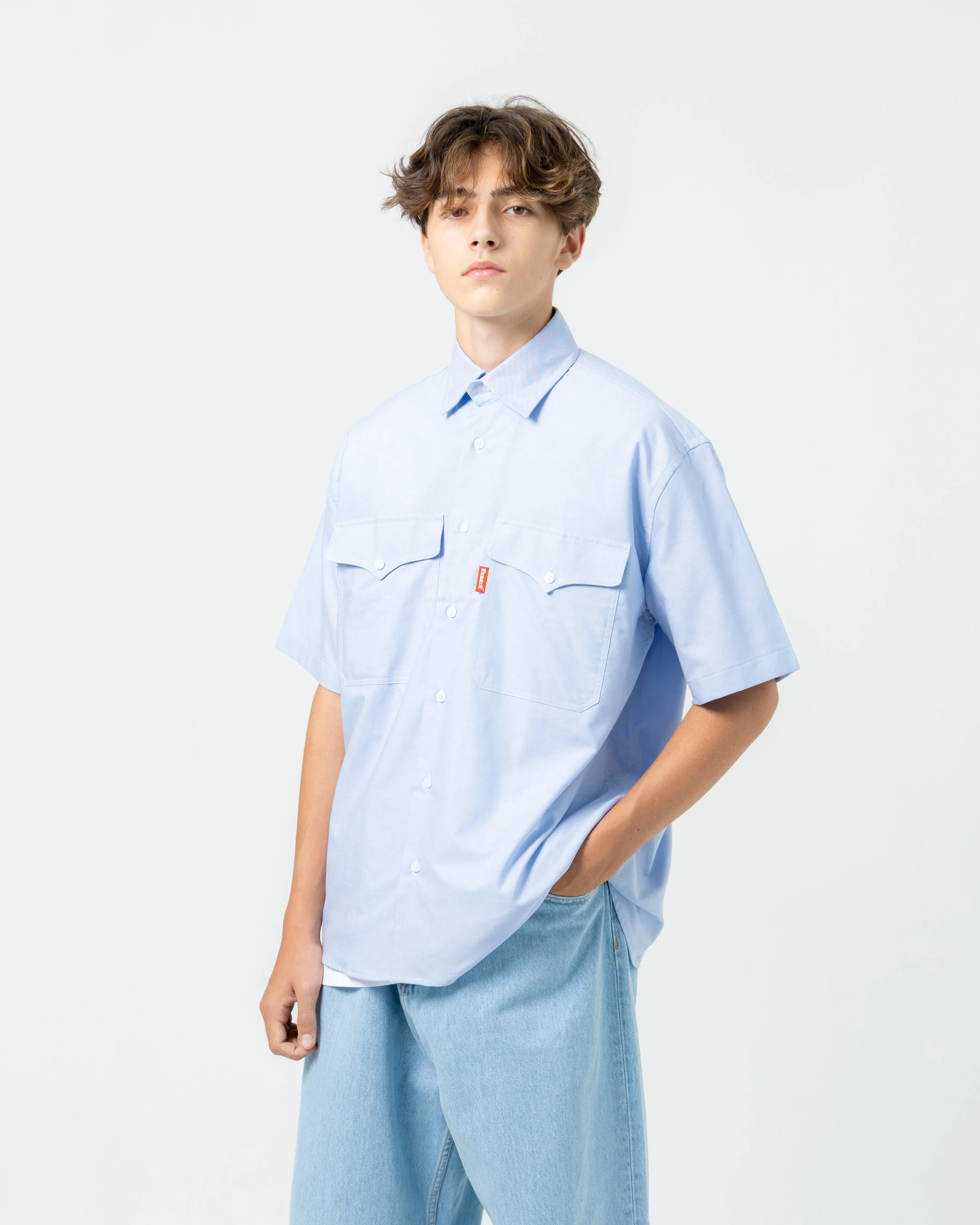 Western Yoke Pocket Oxford Shirt | Blue