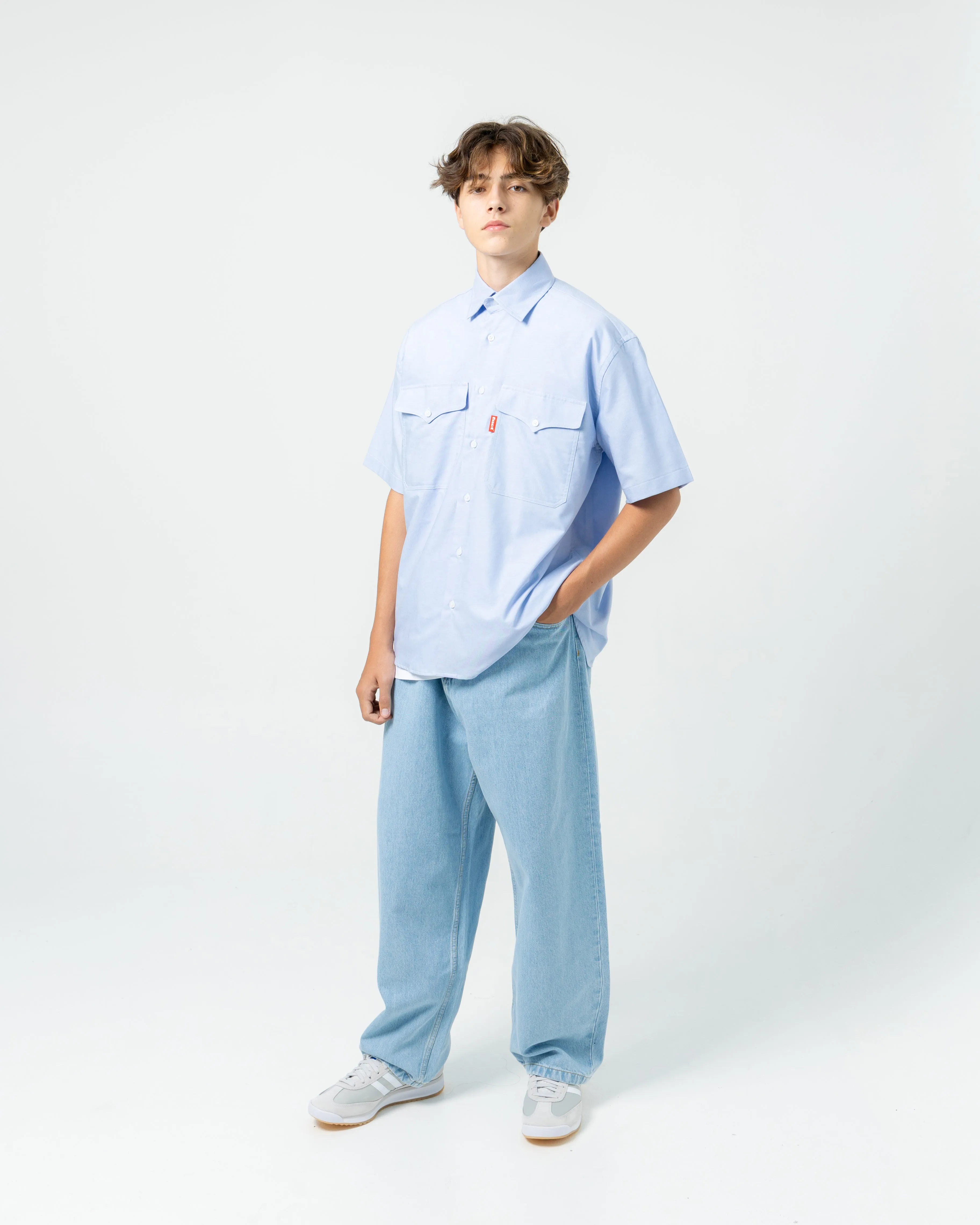 Western Yoke Pocket Oxford Shirt | Blue