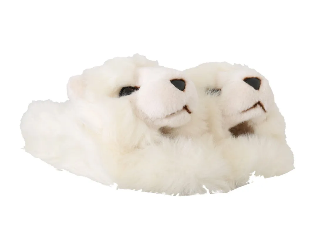 White Bear Faux Fur Mules Slippers