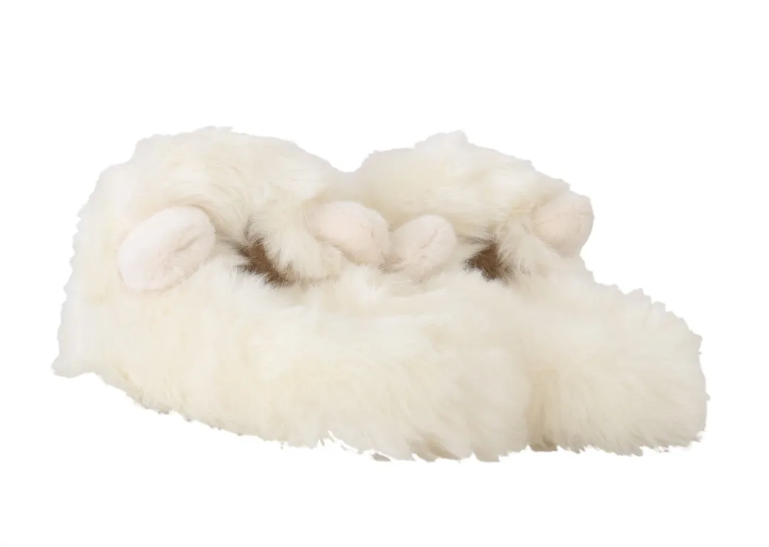 White Bear Faux Fur Mules Slippers