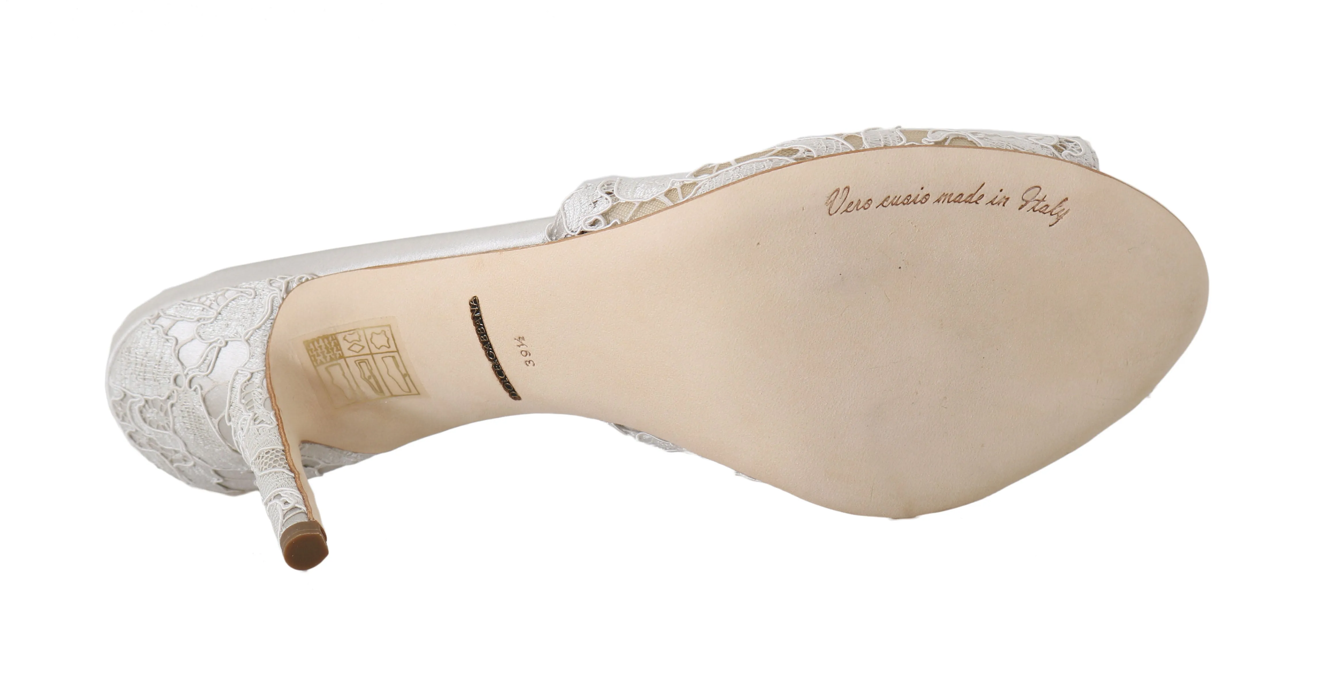 White Lace Crystal Mules Slides