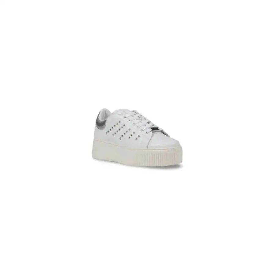 White Studded Platform Sneaker