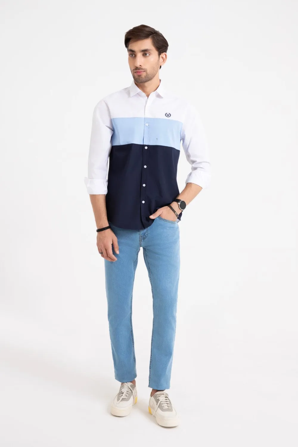 White/SkyBlue Casual Shirt