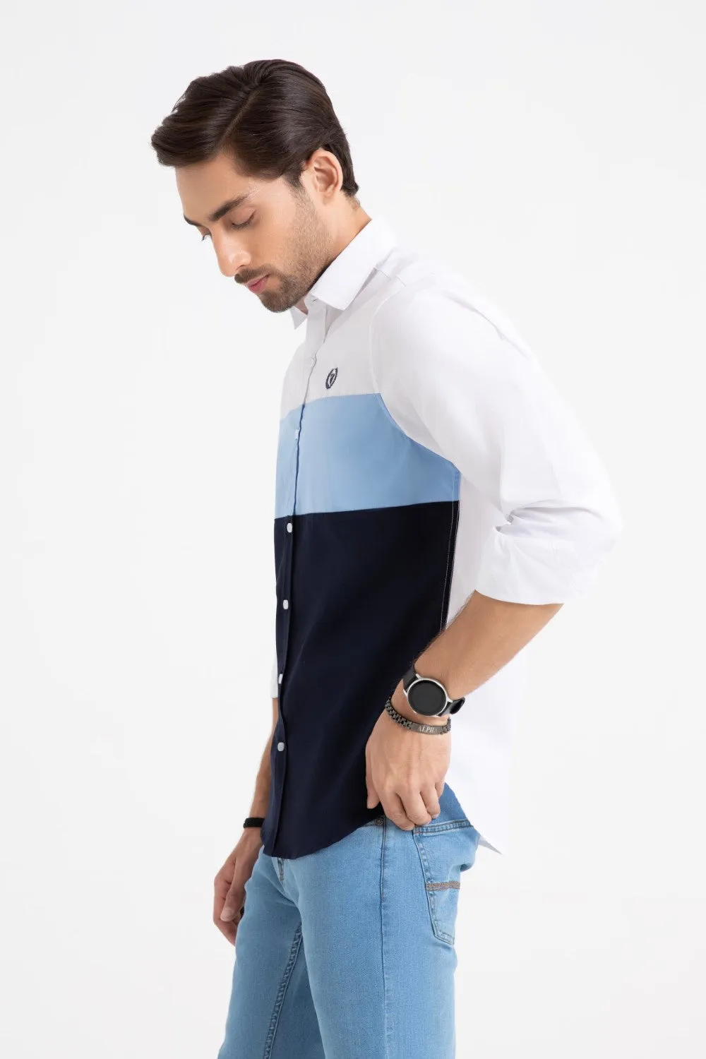 White/SkyBlue Casual Shirt