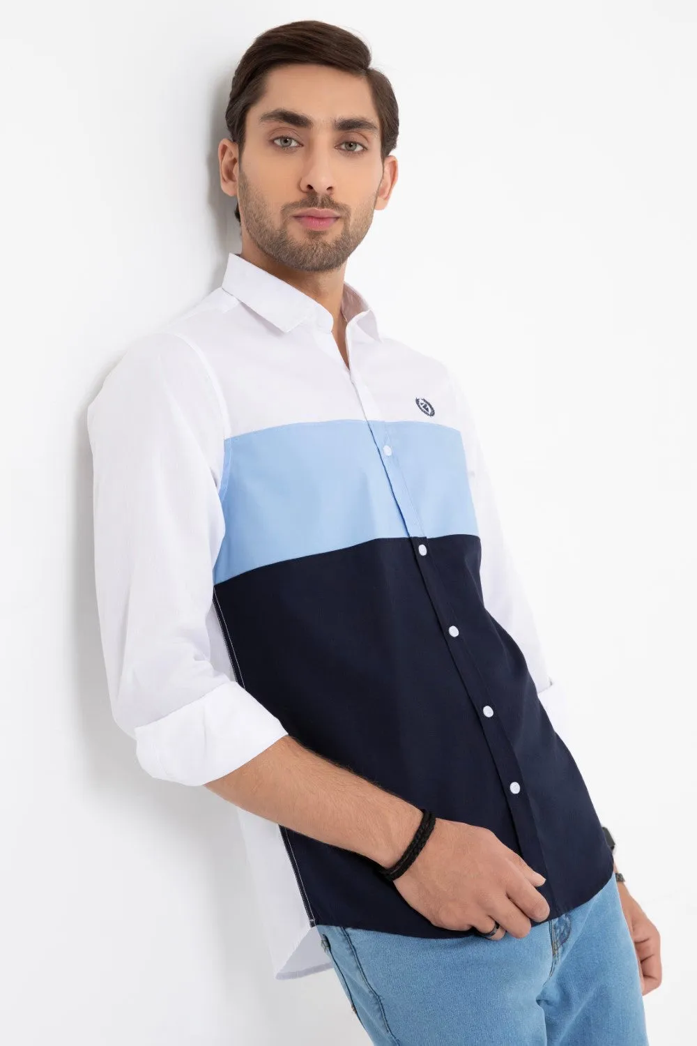 White/SkyBlue Casual Shirt