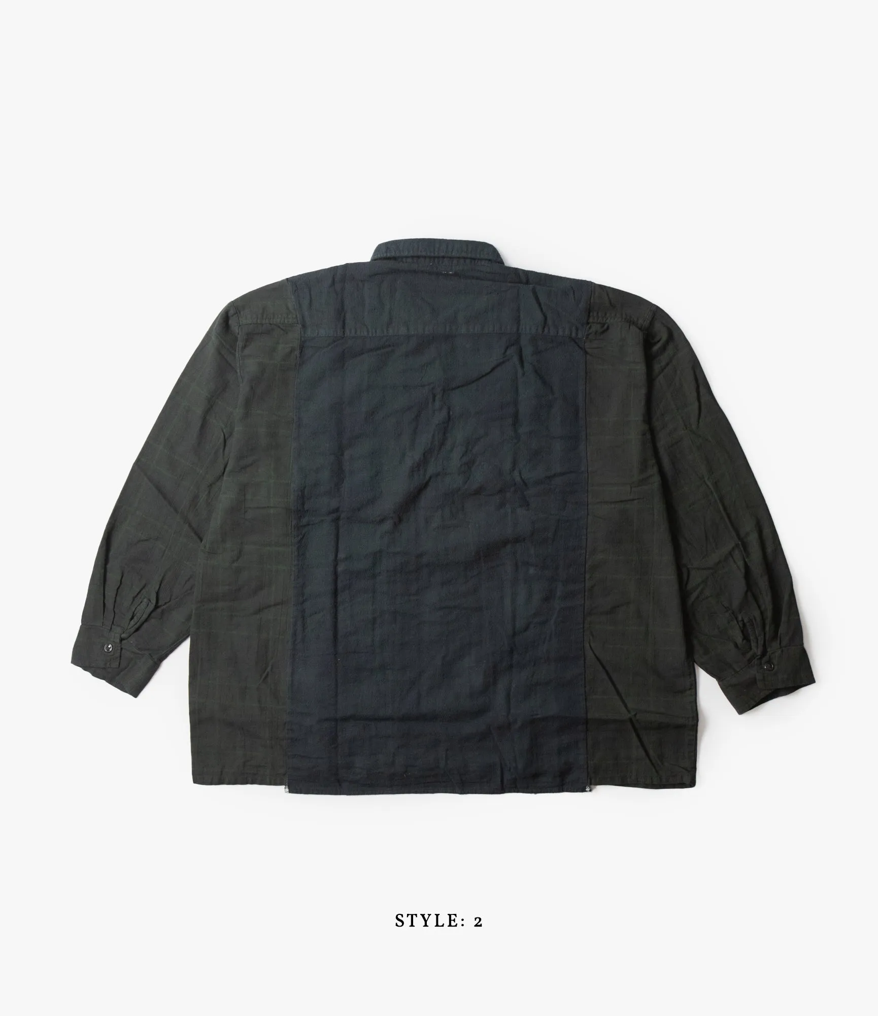 Wide Flannel Ribbon Shirt – Black Over Dye