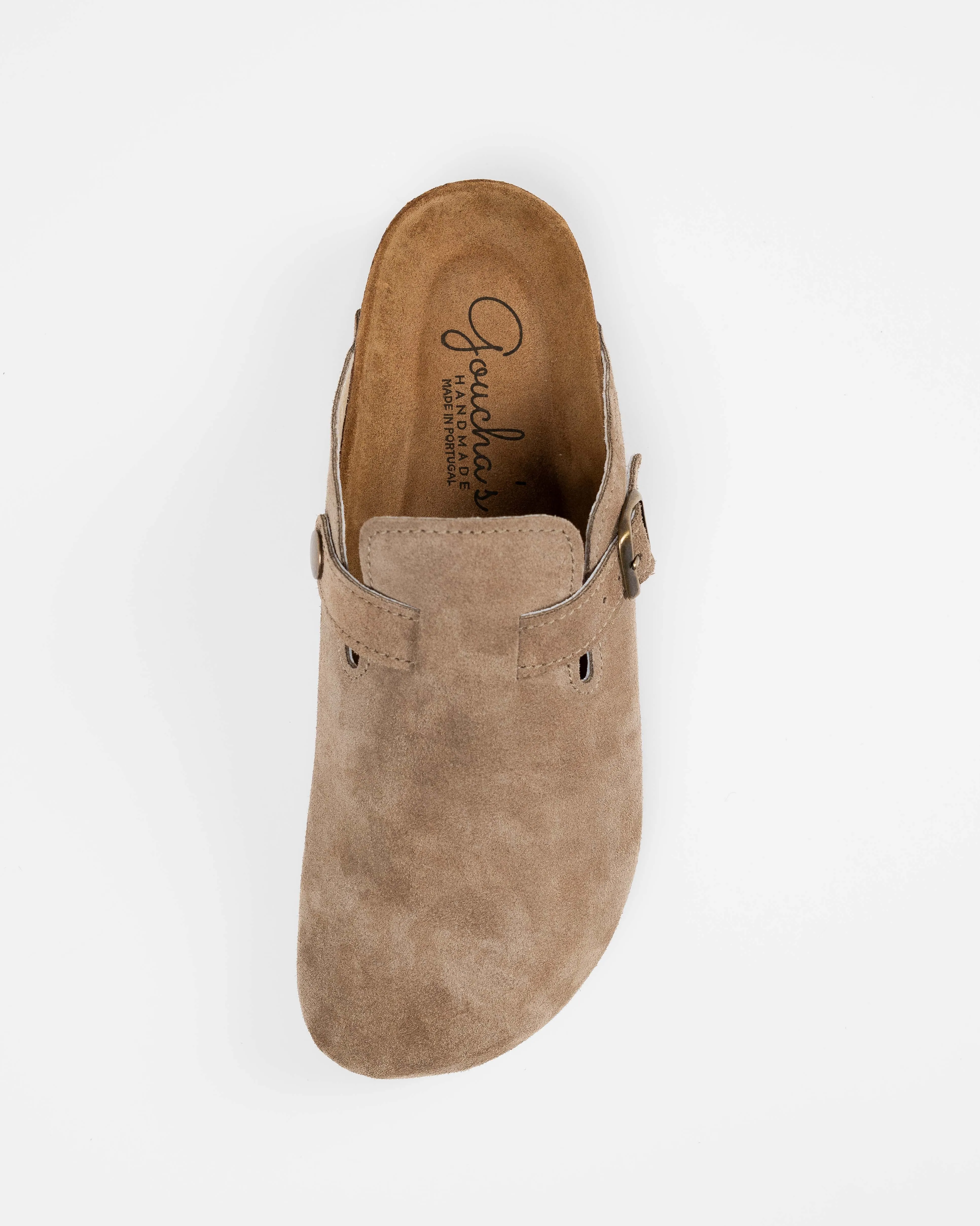 Wide Suede Sand Mules