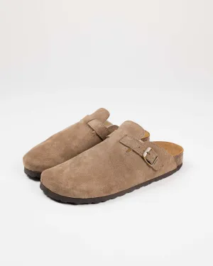 Wide Suede Sand Mules