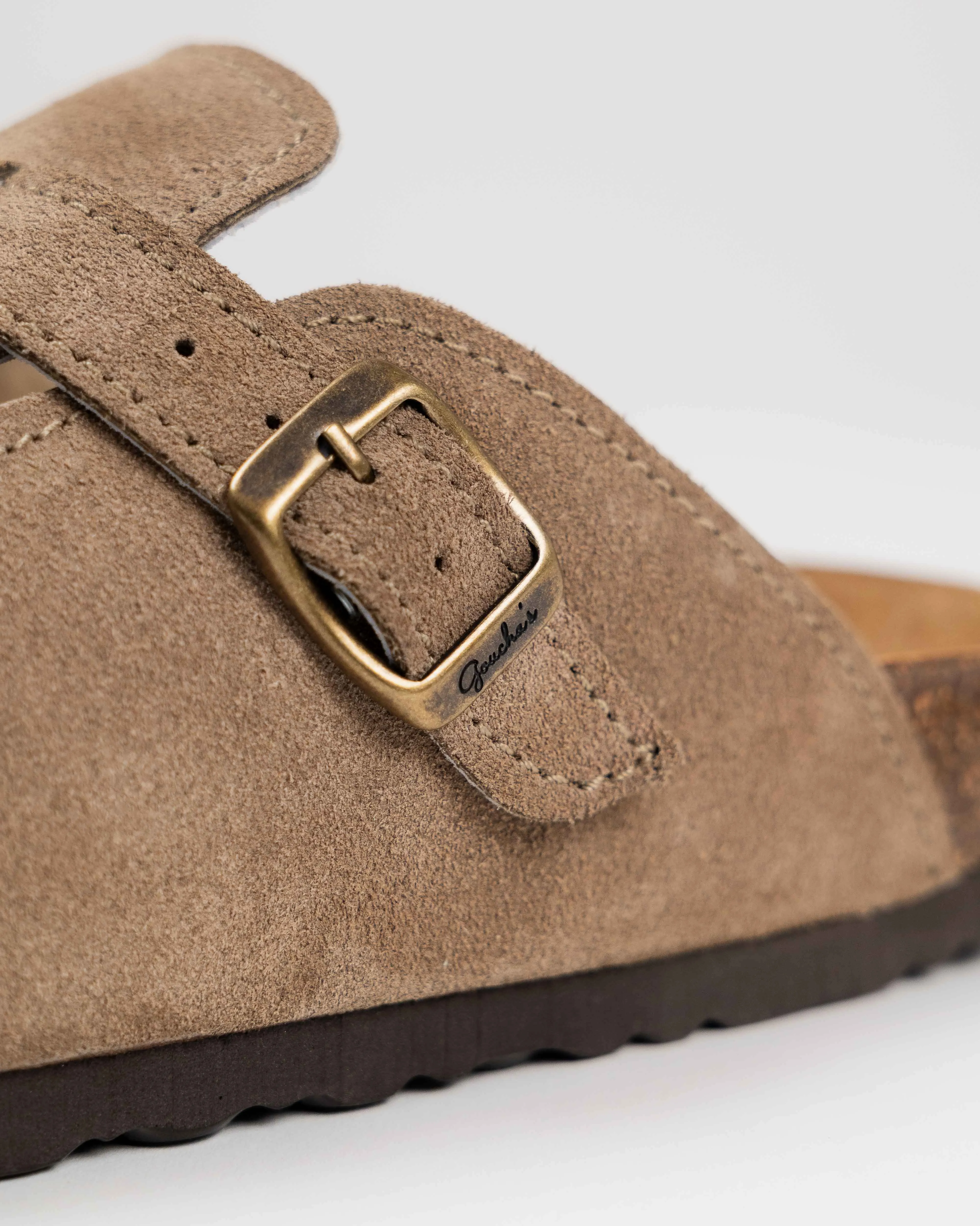 Wide Suede Sand Mules