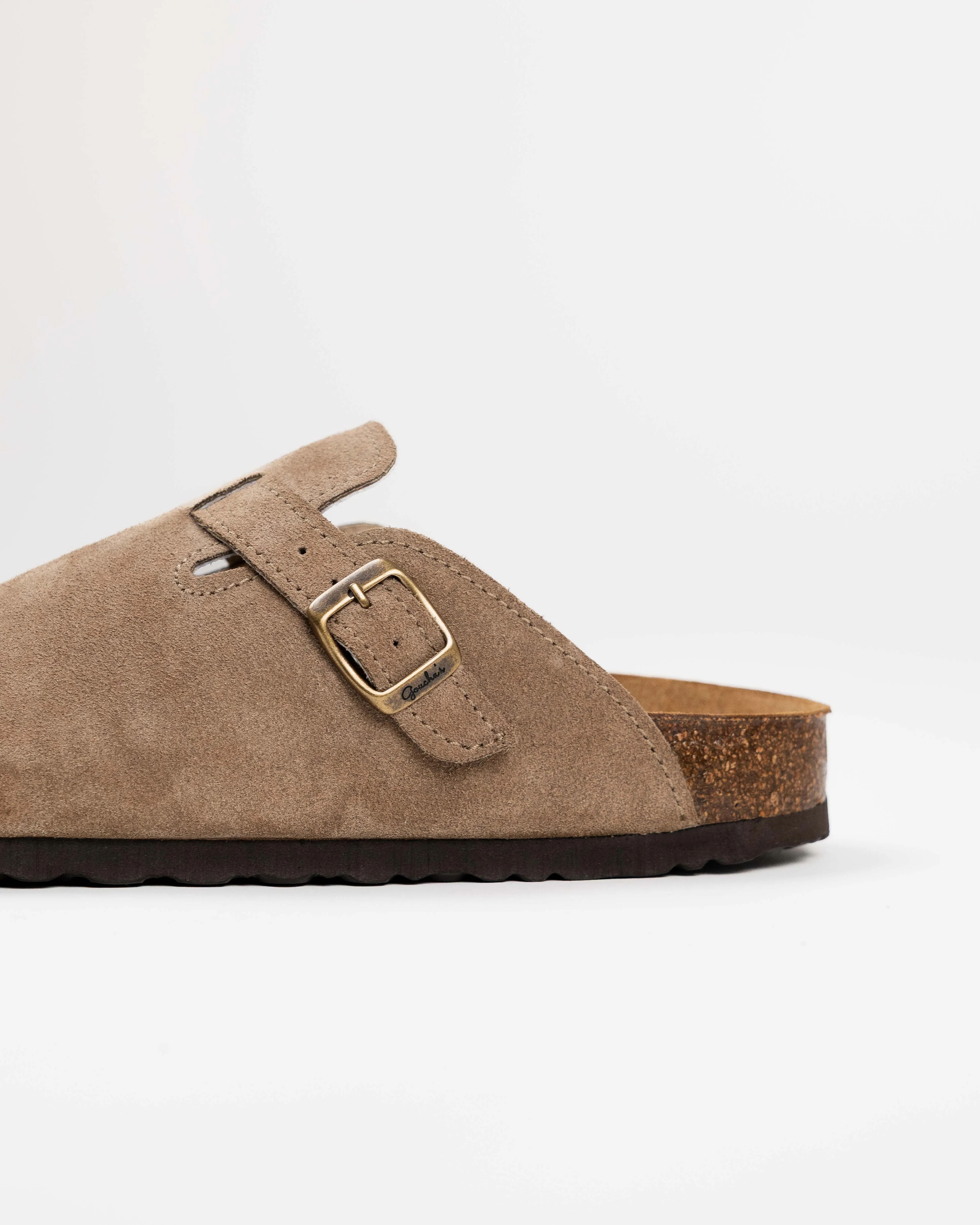 Wide Suede Sand Mules