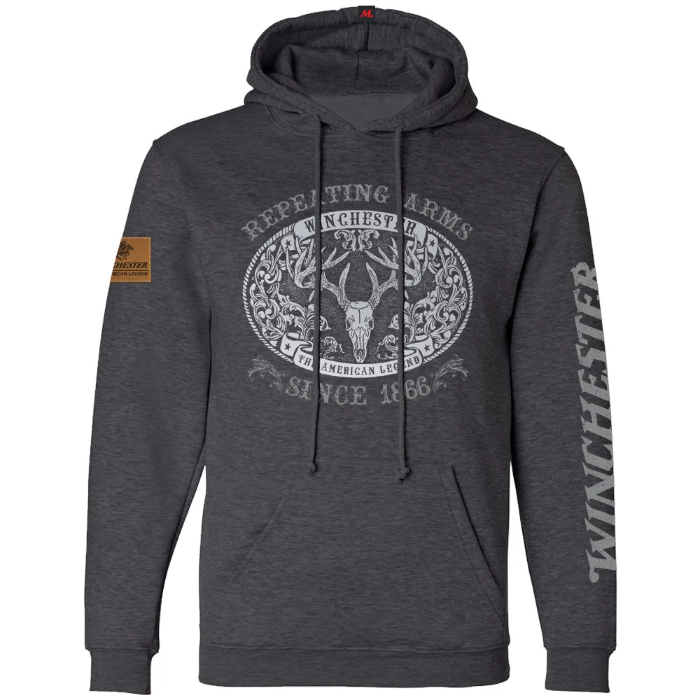 Winchester Legend - Buck Belt Buckle - Fleece Pullover Hoodie - Made in USA