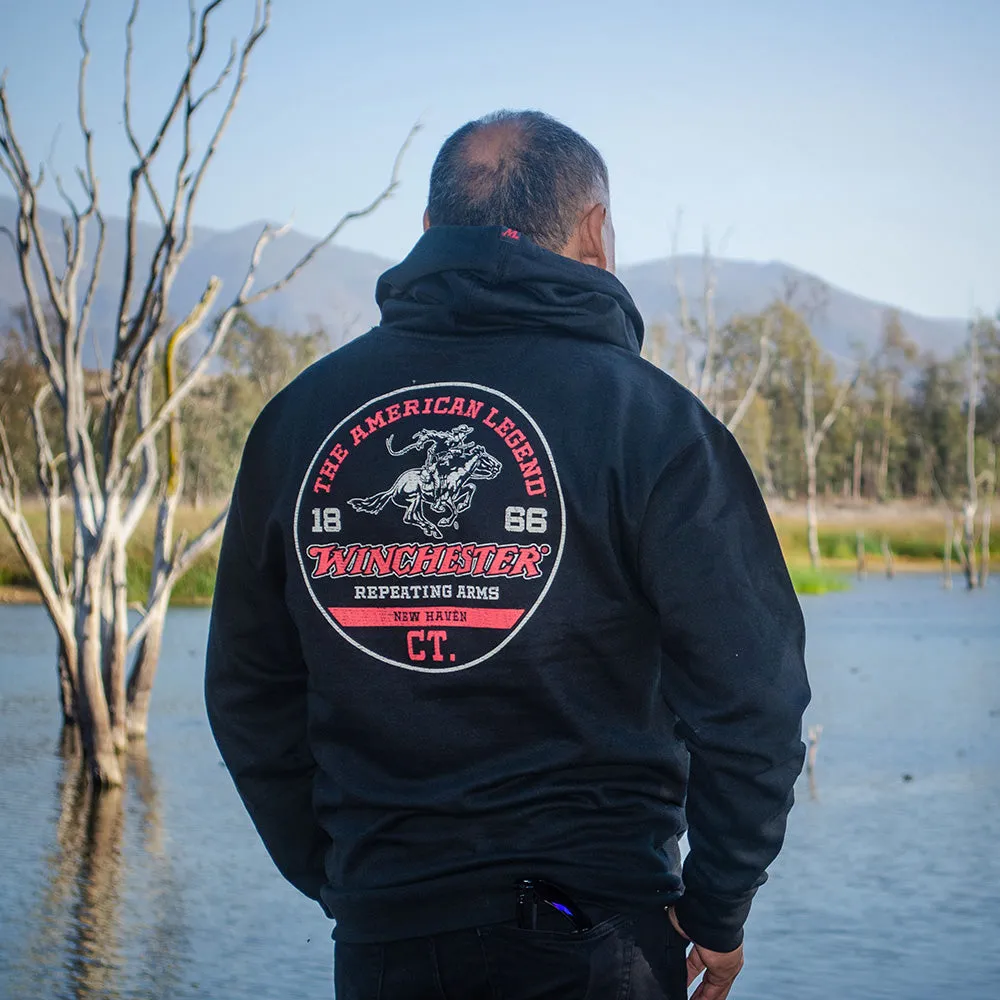 Winchester Pro - Rider in Circle - Fleece Pullover Hoodie