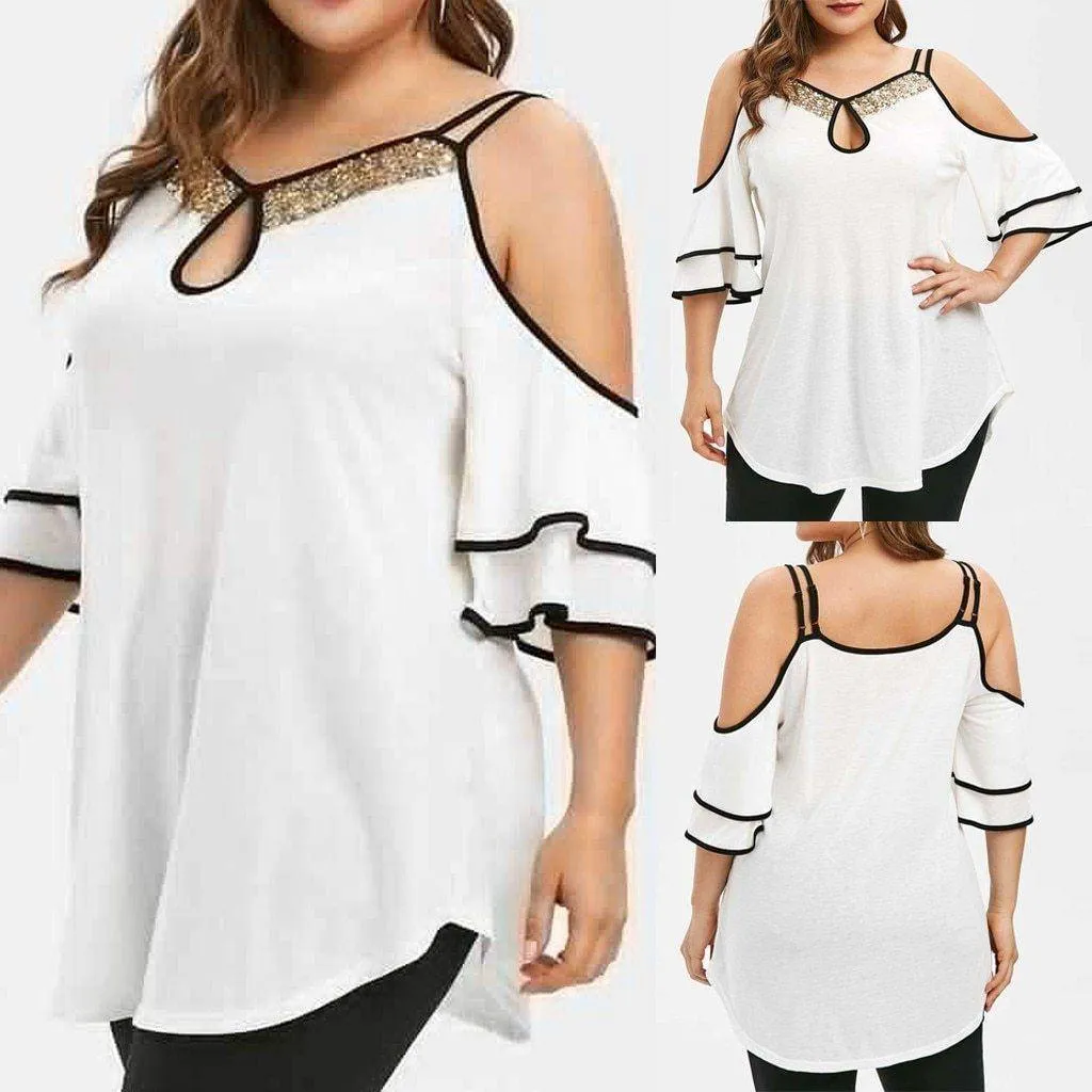 Women Blouse, Plus Size Blouse, Party Blouse, White