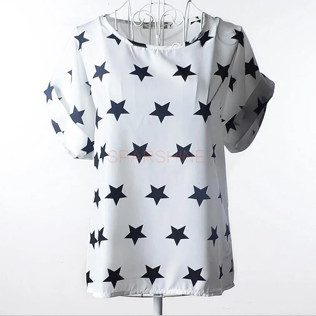 Women Blouses Chiffon Shirt Women Plus Size Short Sleeve Women Tops