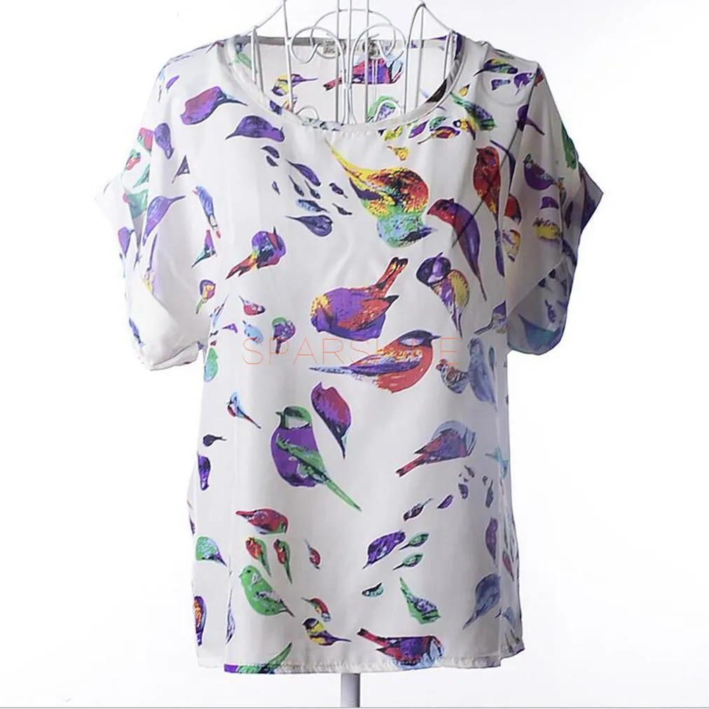Women Blouses Chiffon Shirt Women Plus Size Short Sleeve Women Tops