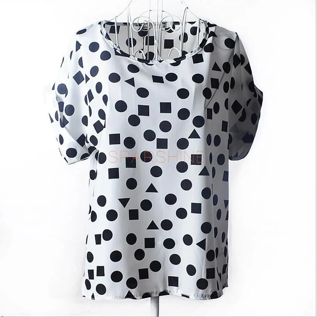 Women Blouses Chiffon Shirt Women Plus Size Short Sleeve Women Tops