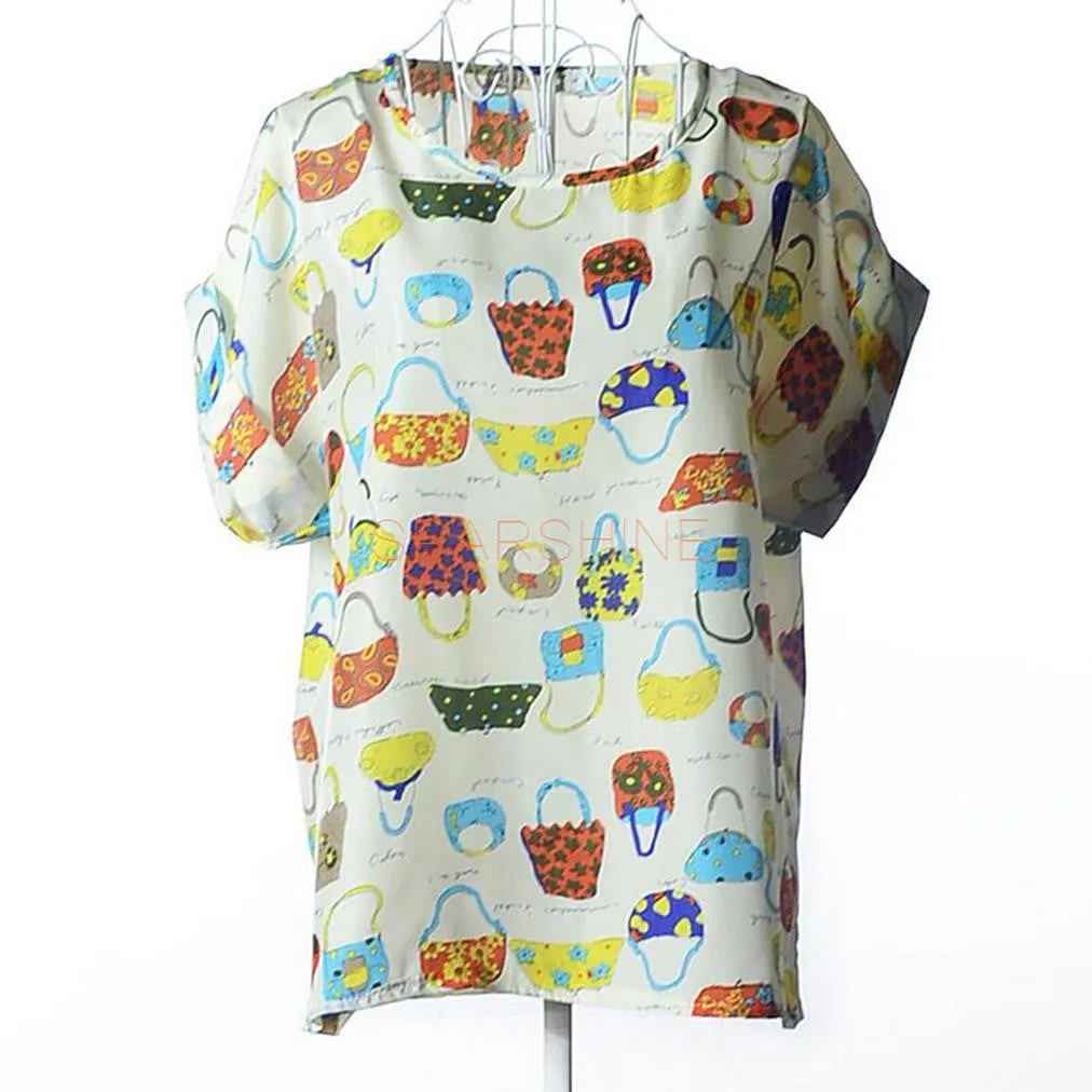 Women Blouses Chiffon Shirt Women Plus Size Short Sleeve Women Tops