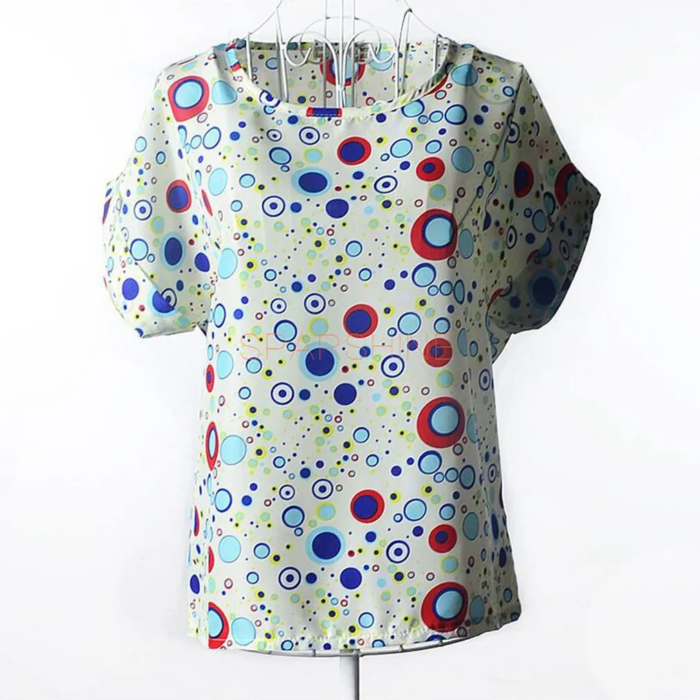 Women Blouses Chiffon Shirt Women Plus Size Short Sleeve Women Tops