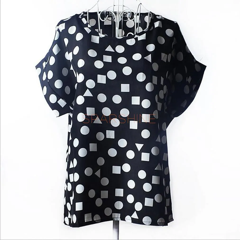 Women Blouses Chiffon Shirt Women Plus Size Short Sleeve Women Tops