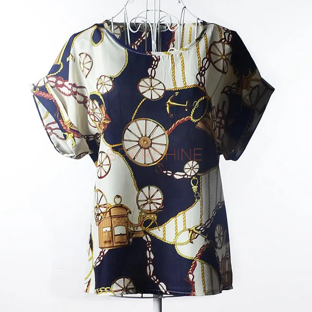 Women Blouses Chiffon Shirt Women Plus Size Short Sleeve Women Tops