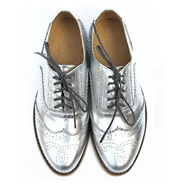 Women Leather  Platform  Flat Casual Shoes