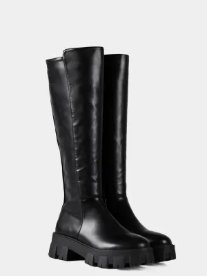 Women Low Heeled Mid Calf Boots