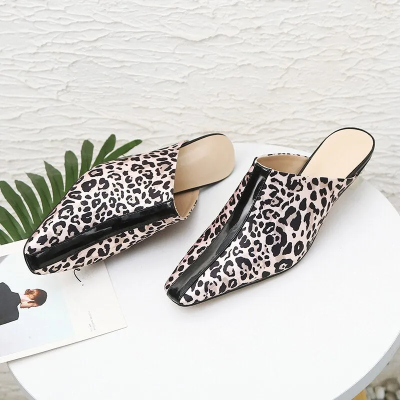 Women Low Heels Mules Ladies Slip