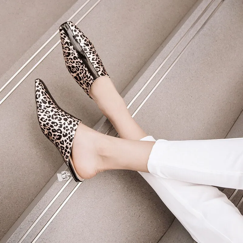 Women Low Heels Mules Ladies Slip