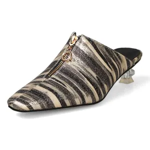 Women Low Heels Mules Ladies Slip
