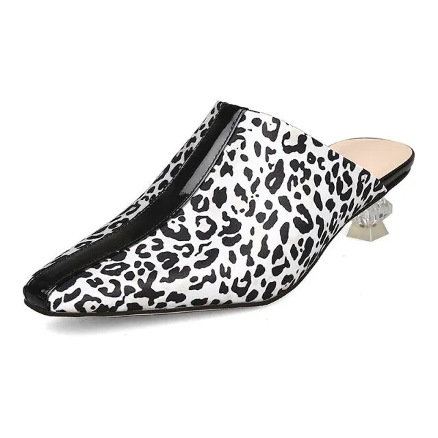Women Low Heels Mules Ladies Slip