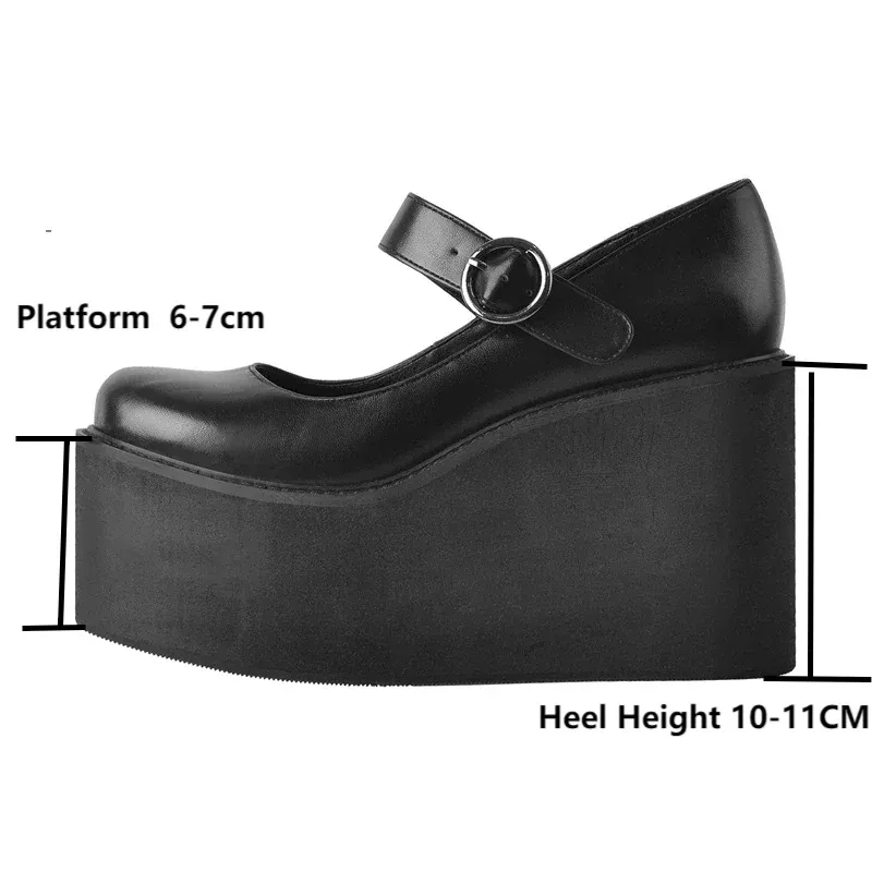Women Mary Jane Shoes Round Toe Platform Pumps