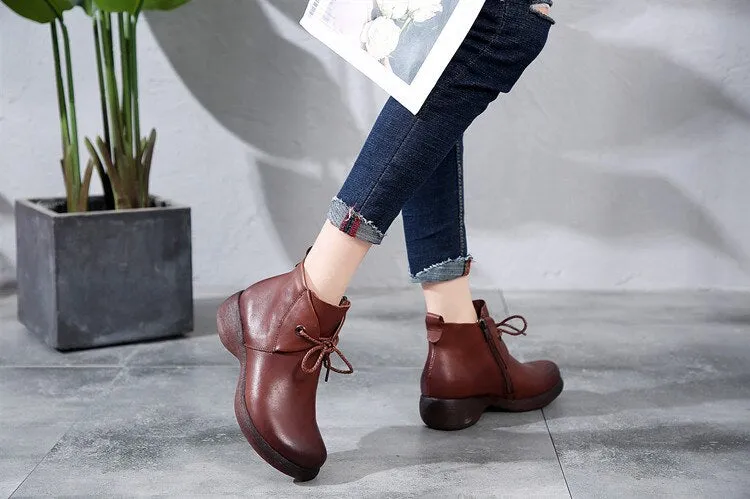 Women Shoes Retro 2020 New Autumn Women  Genuine Leather Shoes Casual Women Or Ladies Shoes