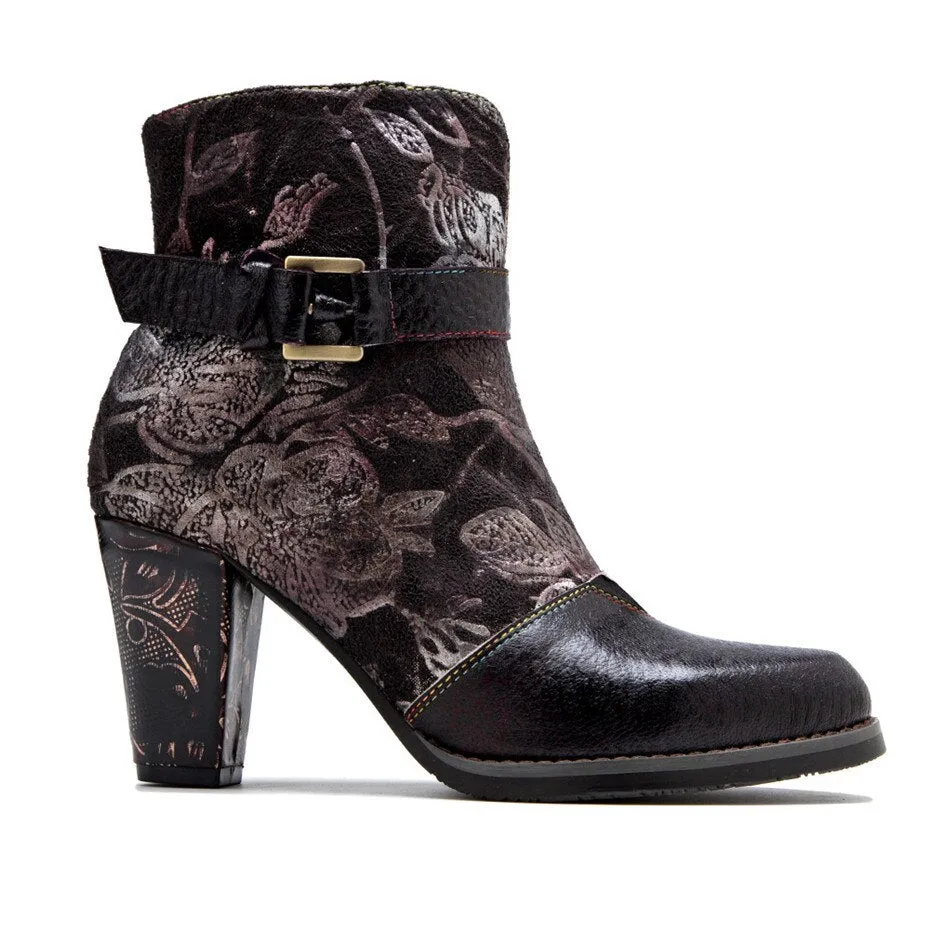 Women's Ankle Boots Hand-Printed