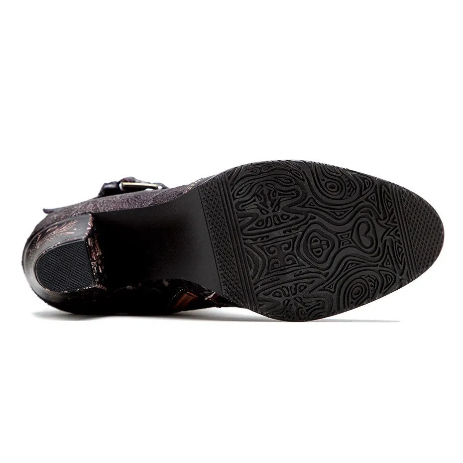 Women's Ankle Boots Hand-Printed