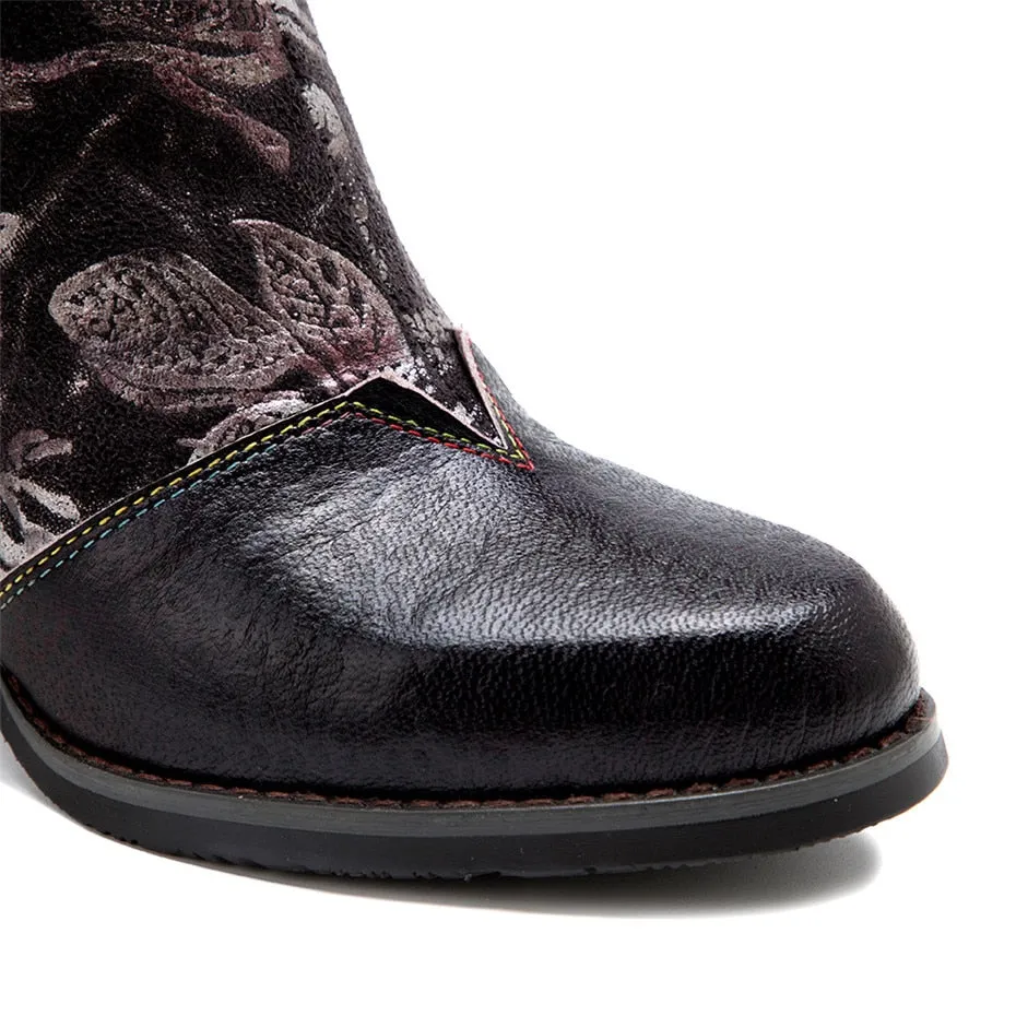 Women's Ankle Boots Hand-Printed