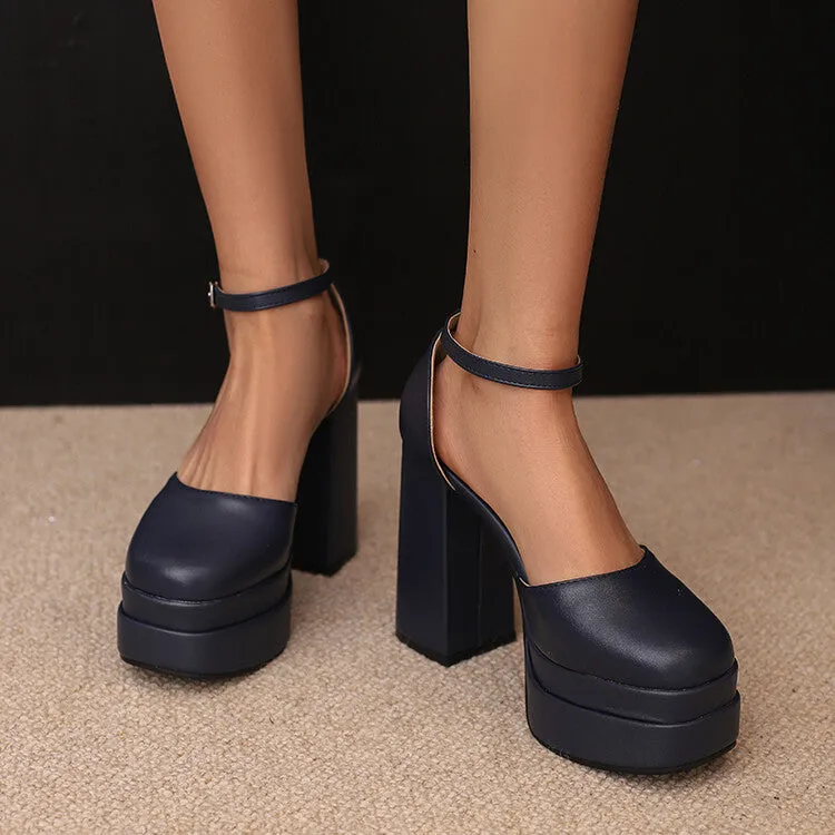 Women's Ankle Strap Chunky Heel Platform Sandals