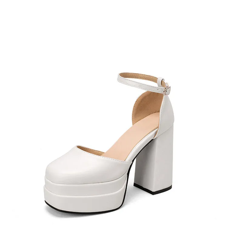 Women's Ankle Strap Chunky Heel Platform Sandals