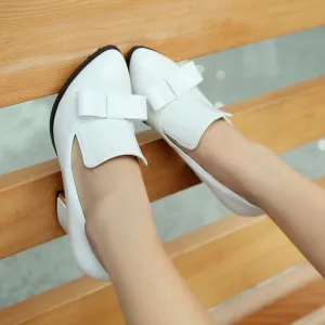 Women's Bowtie High Heeled Chunky Heels Pumps