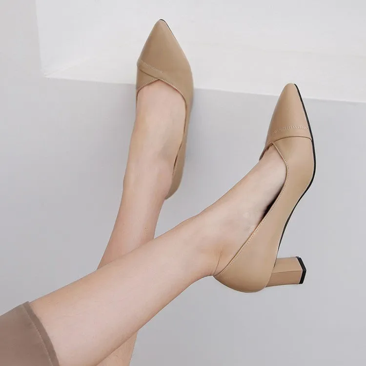 Women's High Heel Chunky Pumps Dress Shoes