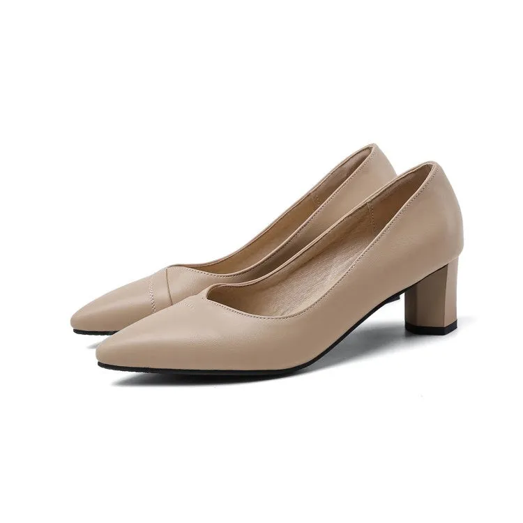 Women's High Heel Chunky Pumps Dress Shoes