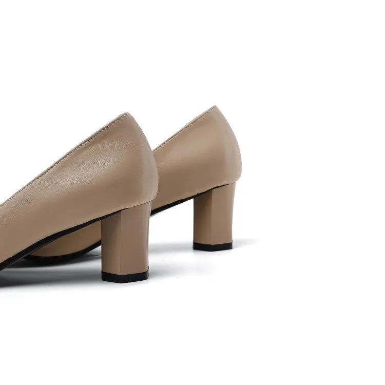 Women's High Heel Chunky Pumps Dress Shoes