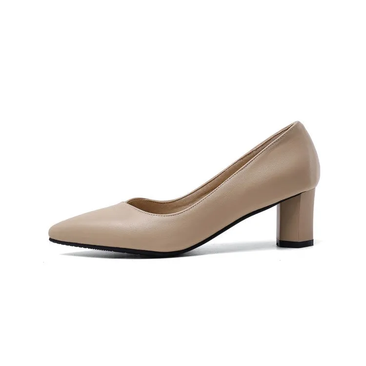 Women's High Heel Chunky Pumps Dress Shoes