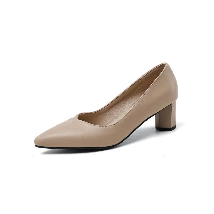 Women's High Heel Chunky Pumps Dress Shoes